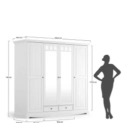 Online Wohnen Weißer Schlafzimmerschrank im Landhausstil - Indico