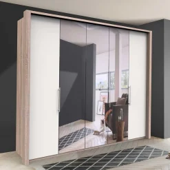 Best Wohnen Weißer Schlafzimmer-Schrank mit Spiegeln - Vaclyn