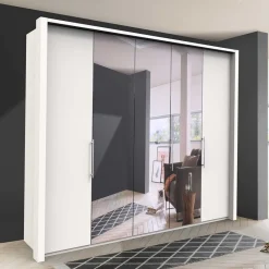 Best Wohnen Weißer Schrank fürs Schlafzimmer mit Spiegeln - Donpiave