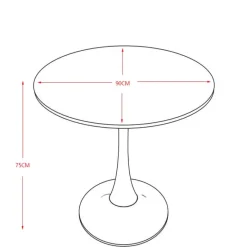 Wohnen Weißer Sinterstein Tisch mit Trompetenfuß - Glamour