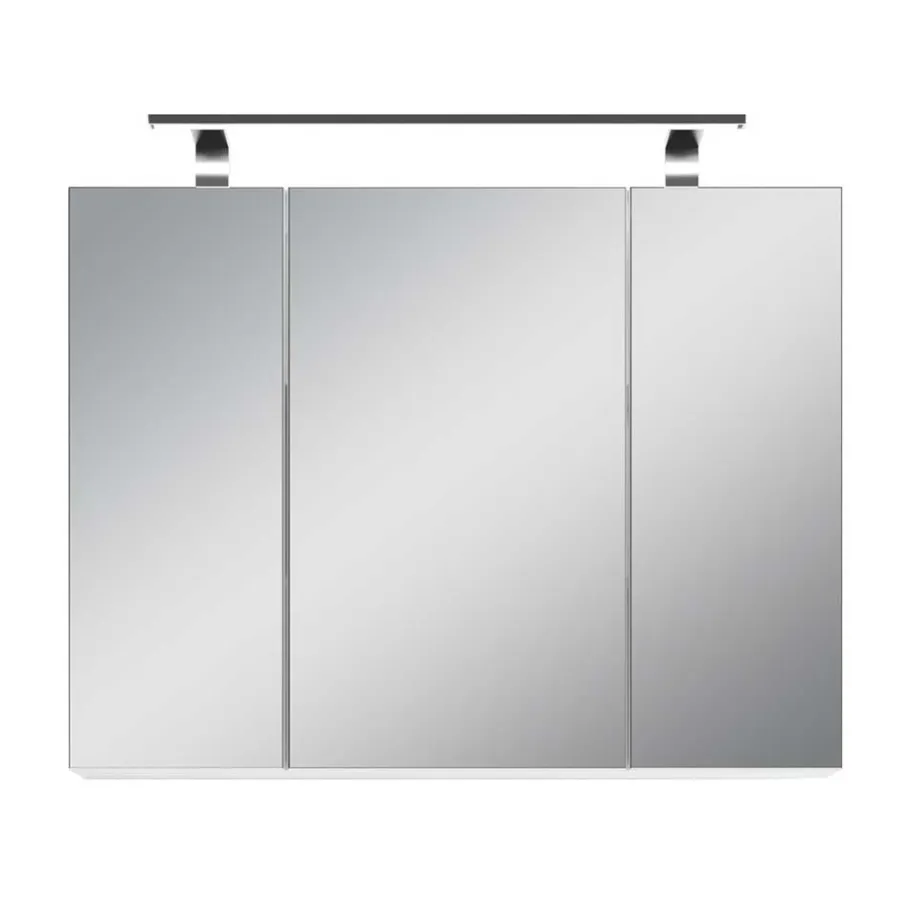 Clearance Wohnen Weißer Spiegelschrank mit LED Licht - 3-türig - Rumanian