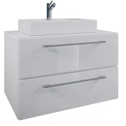 Online Wohnen Weißer Waschplatz & Hochschrank - Ipsum (dreiteilig)