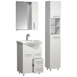 Discount Wohnen Weißes Badezimmer Möbelkombi - Nancyssa (dreiteilig)