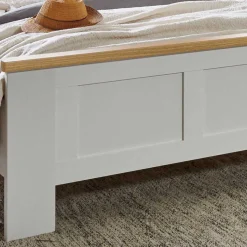Wohnen Weißes Bett im Country Style mit Absetzung - Ignacio
