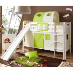 New Wohnen Weißes Buche Etagenbett mit Rutsche - Paso