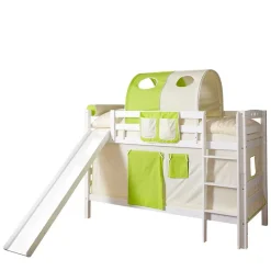 New Wohnen Weißes Buche Etagenbett mit Rutsche - Paso