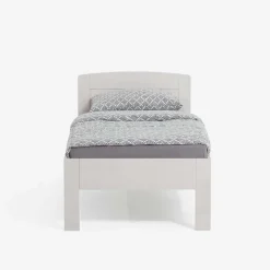 Discount Wohnen Weißes Buchenbett Varhida mit Kopfteil