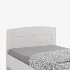 Discount Wohnen Weißes Buchenbett Varhida mit Kopfteil