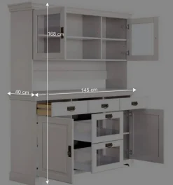 Discount Wohnen Weißes Buffet Schrank aus Kiefer massiv - Akbelev