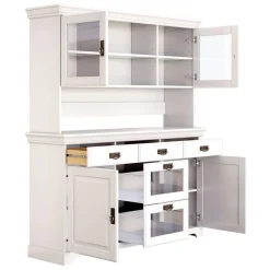Discount Wohnen Weißes Buffet Schrank aus Kiefer massiv - Akbelev