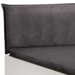 Hot Wohnen Weißes Designbett mit Stoff-Kopfteil - Fanos