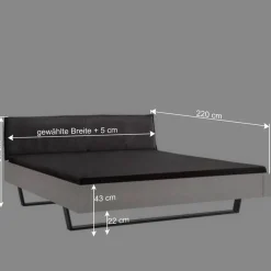 Hot Wohnen Weißes Designbett mit Stoff-Kopfteil - Fanos