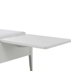 Outlet Wohnen Weißes Doppelbett aus Buche massiv & Kunstleder - Suzana