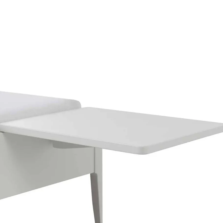 Outlet Wohnen Weißes Doppelbett aus Buche massiv & Kunstleder - Suzana
