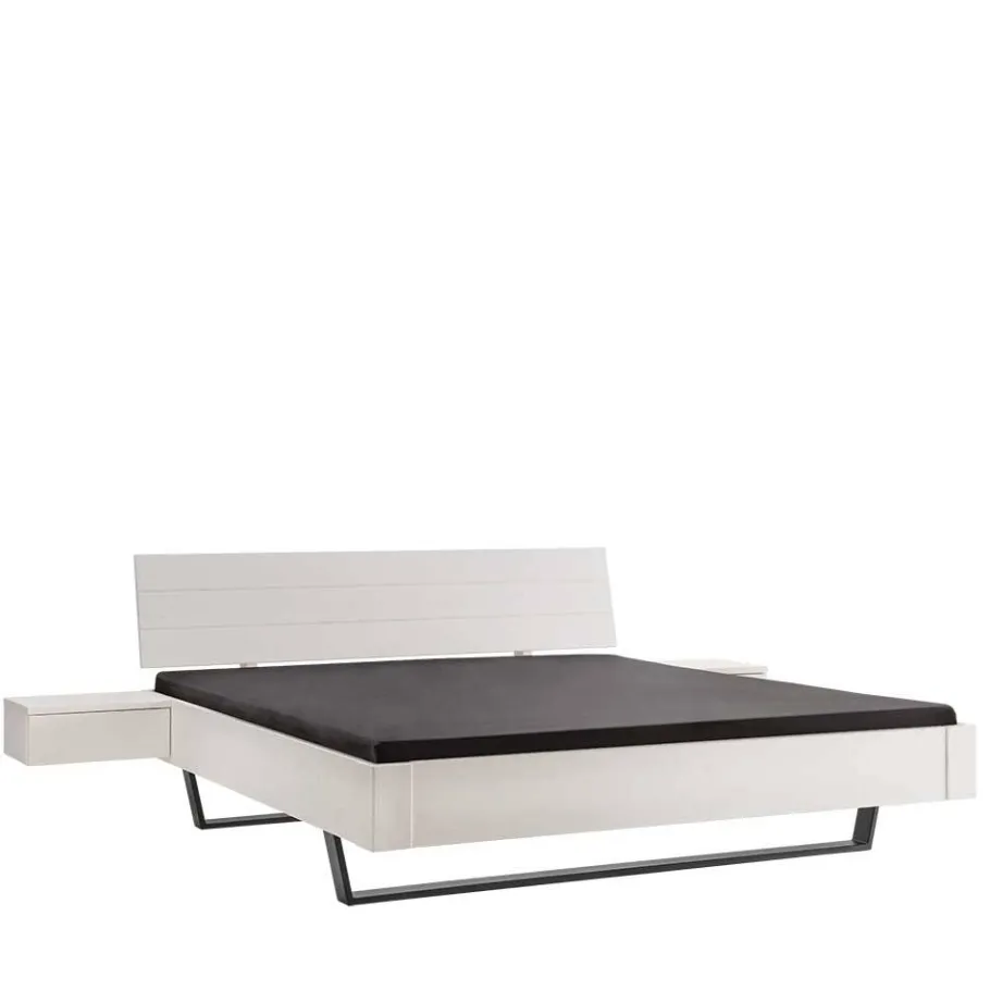 Wohnen Weißes Doppelbett aus Kiefer Massivholz - Lardias