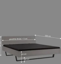 Wohnen Weißes Doppelbett aus Kiefer Massivholz - Lardias