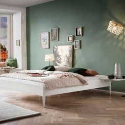 Online Wohnen Weißes Doppelbett ohne Kopfteil - Meteora