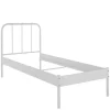 Discount Wohnen Weißes Einzelbett aus lackiertem Metall - Soreca