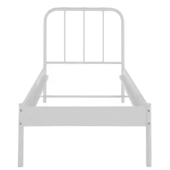 Discount Wohnen Weißes Einzelbett aus lackiertem Metall - Soreca