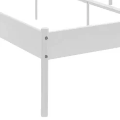 Discount Wohnen Weißes Einzelbett aus lackiertem Metall - Soreca