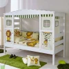 Outlet Wohnen Weißes Hausbett aus Kiefernholz 90x200 Drois mit Tier Motiven