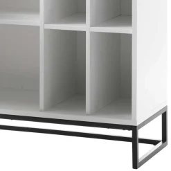 Discount Wohnen Weißes Highboard mit 8 Fächern & 2 Türen - Enkraja