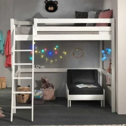Hot Wohnen Weißes Hochbett & Sesselbett - Relisa (zweiteilig)