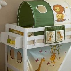 Wohnen Weißes Hochbett mit Podest Rutsche - Adnine