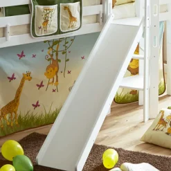 Wohnen Weißes Hochbett mit Podest Rutsche - Adnine