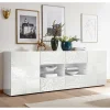 New Wohnen Weißes Hochglanz Sideboard 241 cm breit - Vascaub