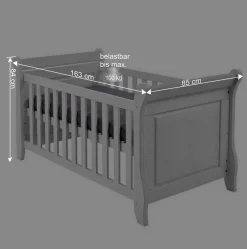 Hot Wohnen Weißes Holz Babybett inklusive Umbauseiten - Satumare