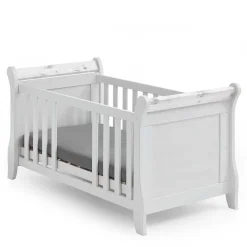 Hot Wohnen Weißes Holz Babybett inklusive Umbauseiten - Satumare