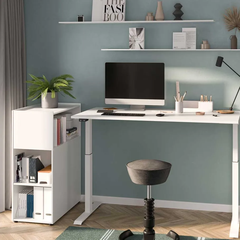 Online Wohnen Weißes Homeoffice Möbel Set modern - Sparkle (zweiteilig)