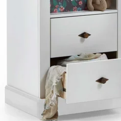 Best Wohnen Weißes Kinder Standregal mit 2 Schubladen - Satumare