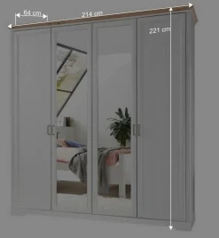 Outlet Wohnen Weißes Landhaus Schlafzimmer Set - Maggio (fünfteilig)