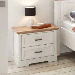 Outlet Wohnen Weißes Landhaus Schlafzimmer Set - Maggio (fünfteilig)