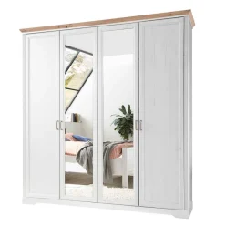 Outlet Wohnen Weißes Landhaus Schlafzimmer Set - Maggio (fünfteilig)