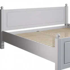 Online Wohnen Weißes Landhausbett aus Kiefer Massivholz - Aribert