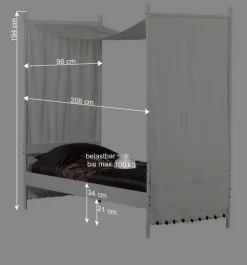 Best Wohnen Weißes Metallbett mit Baldachin - Jenva