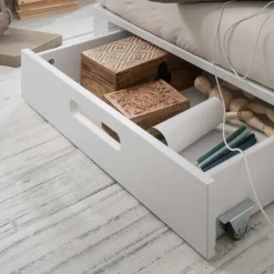 New Wohnen Weißes Palettenbett aus Kiefer Massivholz - Idena