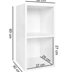 Sale Wohnen Weißes Regal mit zwei Fächern - 30x60x30 cm - Hank