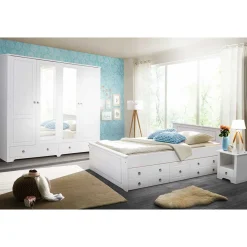 Discount Wohnen Weißes Schlafzimmer aus Holz - Velriva (vierteilig)