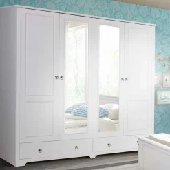 Discount Wohnen Weißes Schlafzimmer aus Holz - Velriva (vierteilig)