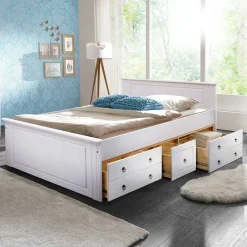 Discount Wohnen Weißes Schlafzimmer aus Holz - Velriva (vierteilig)