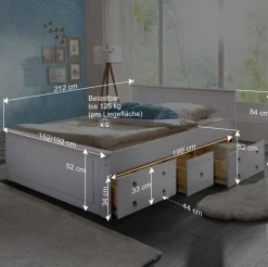 Discount Wohnen Weißes Schlafzimmer aus Holz - Velriva (vierteilig)