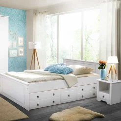 Discount Wohnen Weißes Schlafzimmer aus Holz - Velriva (vierteilig)