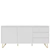 Best Wohnen Weißes Sideboard 150cm mit Haarnadel Beinen - Donny