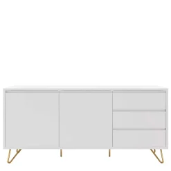 Best Wohnen Weißes Sideboard 150cm mit Haarnadel Beinen - Donny