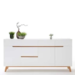 Online Wohnen Weißes Sideboard Maiky mit Griffmulden