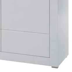 Wohnen Weißes Sideboard mit Hochglanz Front Yulis & Chrom Metallgriffen